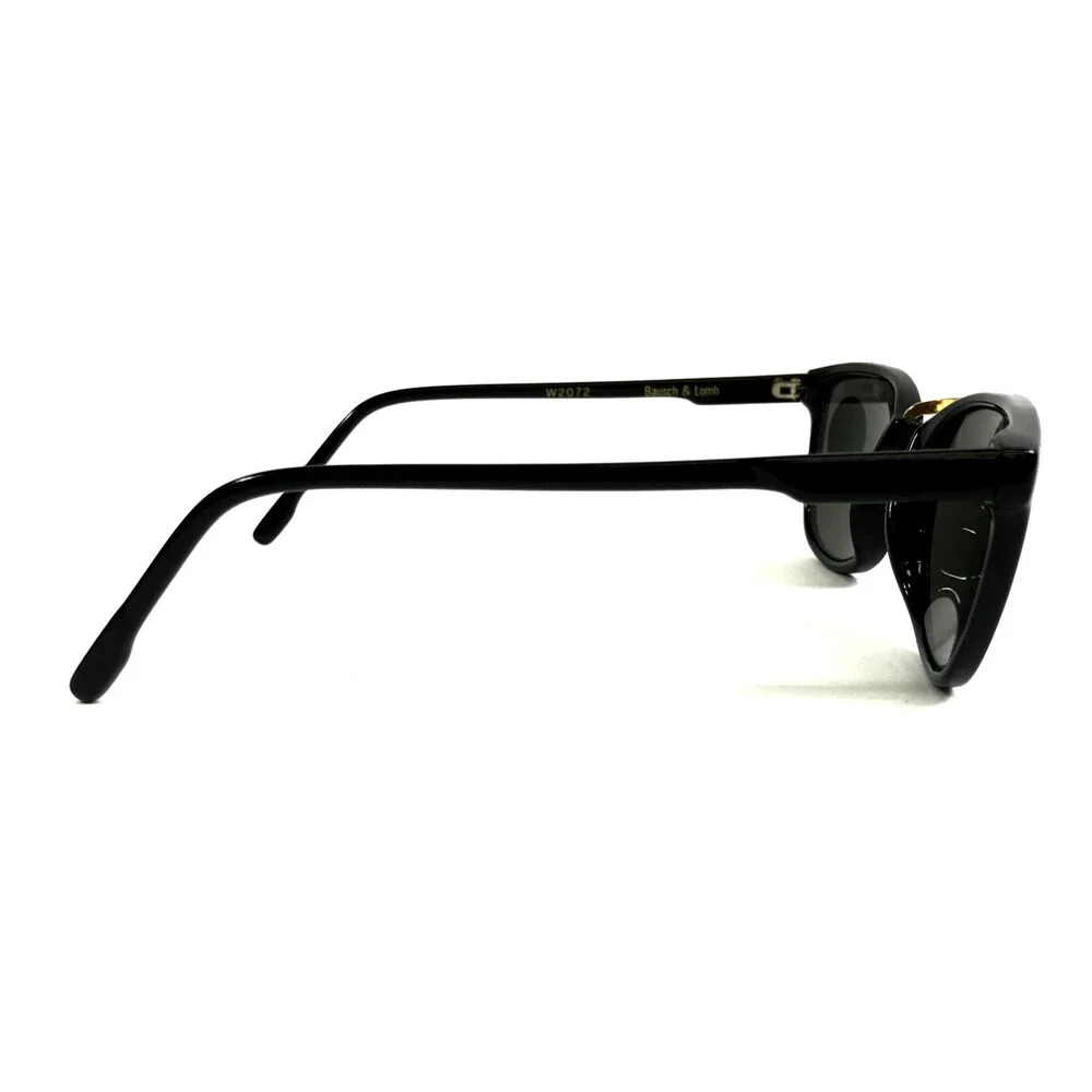Vintage i's by Bausch & Lomb Sunglasses W2072 Black Gold Frames w/ Gray Lenses